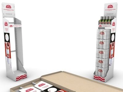 Expositor de pie para botellas y cajas de cerveza Stella Artois